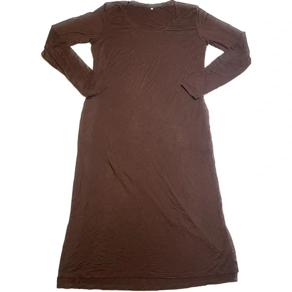 Amoretu | Dresses | Amoretu Womans Long Maxi Dress With Pockets Brown Size  M Nwt | Poshmark